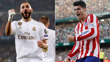 Benzema y Morata: los goleadores de Real Madrid y Atlético se vuelven a reencontrar tres años después tras haber compartido vestuario blanco cinco temporadas.