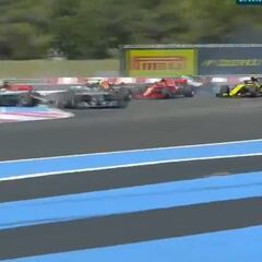 Accidentada salida en Francia: toque entre Vettel y Bottas