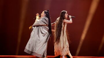 Artists alyona alyona & Jerry Heil representing Ukraine rehearse ahead of the grand final of the 2024 Eurovision Song Contest, in Malmo, Sweden, May 10, 2024. REUTERS/Leonhard Foeger
