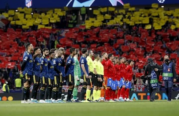 Formación de lo equipos del Manchester United y Atlético de Madrid.