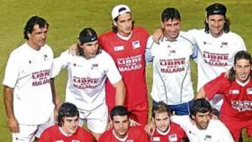 <b>BUENA RELACIÓN. </b>Nadal y Alonso, juntos contra la malaria.