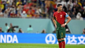 Portugal's forward #07 Cristiano Ronaldo prepares to shoot a penalty during the Qatar 2022 World Cup Group H football match between Portugal and Ghana at Stadium 974 in Doha on November 24, 2022. (Photo by PATRICIA DE MELO MOREIRA / AFP)