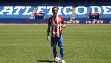 Diogo Jota, en su presentación con el Atlético.