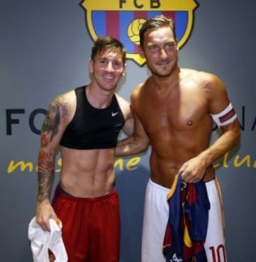 Leo Messi y Totti en la actualidad. 