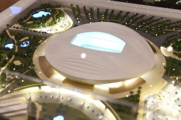 Maqueta de los estadios del Mundial 2022. 
Estadio Al Wakrah, situado en la ciudad del mismo nombre tiene capacidad para 40.000 espectadores.
