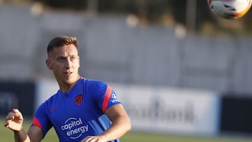 Saponjic, en un entrenamiento del Atlético.