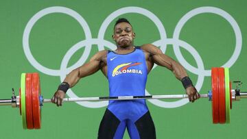 El pesista colombiano Andrés Caicedo finalizó en el primer lugar del grupo B en la categoría de los 77 kilogramos de la Halterofilia en los Juegos Olímpicos de Rio 2016