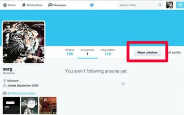 Haz unfollow a todos tus contactos de Twitter con un solo click