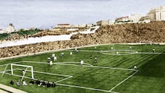 Imagen coloreada del Stadium Metropolitano, durante un partido del Atl&eacute;tico.