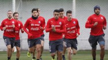 La Roja en el entrenamiento de este miércoles.