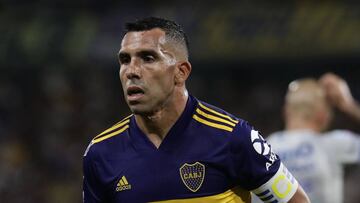 Boca Juniors' forward Carlos Tevez is seen during an Argentina First Division 2020 Superliga Tournament football match against Godoy Cruz at La Bombonera stadium, in Buenos Aires, on February 23, 2020. (Photo by ALEJANDRO PAGNI / AFP)