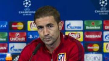 Gabi en sala de prensa para comentar el Atlético-Barça de Champions.