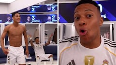 Joy erupts in the Real Madrid locker room after beating Barcelona in El Clásico