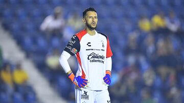 Camilo Vargas of Atlas during the 8th round match between America and Atlas as part of the Liga BBVA MX, Torneo Apertura 2024 at Ciudad de los Deportes Stadium on September 17, 2024 in Mexico City, Mexico.