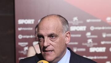 Tebas, durante la gala de Sport.