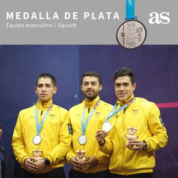 El equipo masculino llegó a la final en la que perdió ante Estados Unidos. Miguel ángel Rodríguez, Juan Camilo Vargas y Andrés Herrera no pudieron ante Todd Harrity, Chris Hanson y Andrew Douglas.