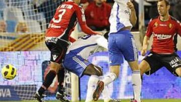 <b>DERROTA. </b>En La Romareda el Mallorca encajó tres goles, en lo que fue su peor partido en defensa.