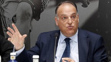 Tebas, en la conferencia de Derechos Audiovisuales en el Deporte.