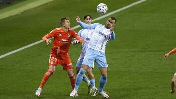 Orlando S&aacute;, durante el M&aacute;laga - Oviedo de Copa.