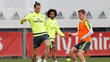 Bale, durante el entrenamiento del jueves.