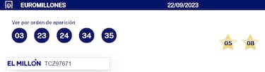 Euromillones: comprobar los resultados del sorteo de hoy, viernes 22 de septiembre