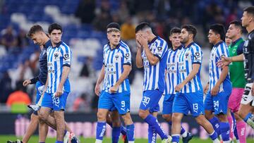 Sergio Canales, Cesar Garza, German Berterame of Monterrey during the 4th round match between Monterrey and Queretaro as part of the Torneo Clausura 2024 Liga MX at BBVA Bancomer Stadium on January 24, 2024 in Monterrey, Nuevo Leon, Mexico.