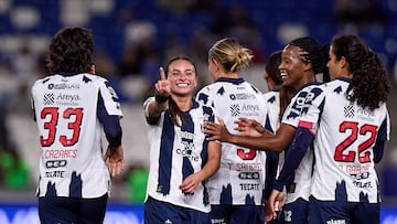 Alice Soto celebrates her goal 2-0 of Monterrey during the 8th round match between Monterrey and Toluca as part of the Liga BBVA MX Femenil, Torneo Clausura 2026 at BBVA Bancomer Stadium, on February 09, 2026 in Monterrey, Nuevo Leon, Mexico.
