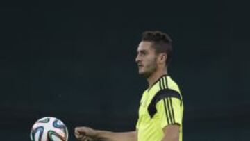 Koke durante un entrenamiento con la selección española.