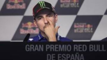 Jorge Lorenzo en la rueda de prensa del GP de España en Jerez.