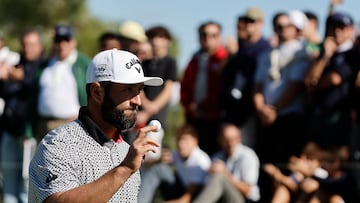 MADRID (ESPAÑA), 11/10/2025.- El golfista español Jon Rahm durante su participación en la tercera jornada del Abierto de España de golf este sábado en el Club de Campo Villa de Madrid. EFE/ Sergio Pérez