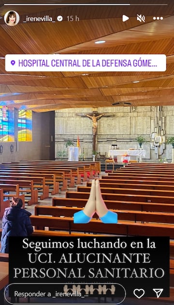 Irene Villa, en la capilla del Hospital Central de la Defensa Gómez Ulla.