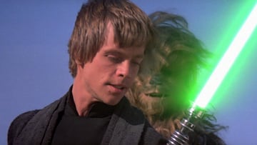 Why did Luke Skywalker’s saber change from blue to green in Star Wars: Return of the Jedi?