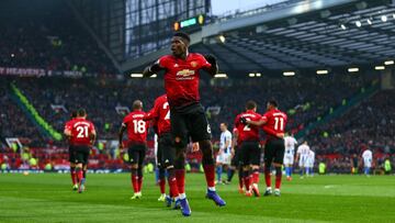 Pogba celebra el gol contra el Brighton.