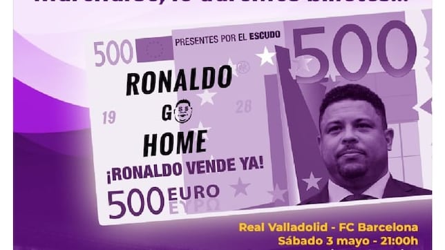 Billetes de 500 con la cara de Ronaldo ante el Barcelona