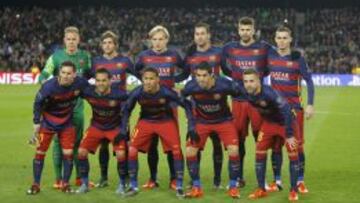 La formación del Barcelona ante el Roma.