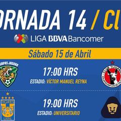 Fechas y horarios de la Jornada 14 del Clausura 2017 de la Liga MX