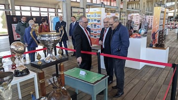 Marcelino Maté en la inauguración de la Exposición del centenario de la Federación de Castilla y León de Fútbol.