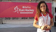 Georgina Oliva, durante el Campeonato de Europa de hockey.
