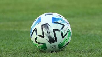 (FILES) In this file photo taken on March 7, 2020 (FILES) In this file photo a detailed view of a MLS soccer ball is seen at Audi Field in Washington, DC. - Major League Soccer chiefs unveiled plans for the 2021 season on January 25, 2020, confirming the 