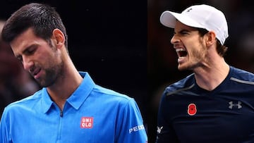Novak Djokovic y Andy Murray, cara y cruz de la jornada.