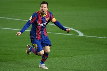 1-0. Leo Messi celebró el primer gol.