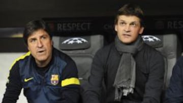 Roura junto a Vilanova en el Allianz Arena.