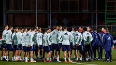 La Selecci&oacute;n, en un entrenamiento previo al amistoso.