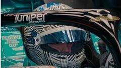 Fernando Alonso, durante el test de neumáticos en Jerez con Aston Martin.
