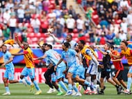 AMDEP2767. GUADALAJARA (MÉXICO), 31/03/2026.- Jugadores de la selección de la República Democrática del Congo celebran este martes, al finalizar un partido de repechaje para la Copa Mundial 2026 entre República Democrática del Congo y Jamaica en el Estadio Akron en Guadalajara (México). La República Democrática del Congo obtuvo el penúltimo cupo libre al Mundial al vencer en tiempo extra por 1-0 a Jamaica en la final de la repesca intercontinental jugada en el estadio Akron de la ciudad mexicana de Zapopan. EFE/ Francisco Guasco