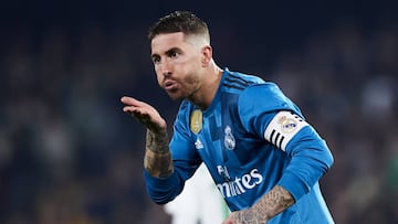 Sergio Ramos, tras marcar en el Betis-Real Madrid.