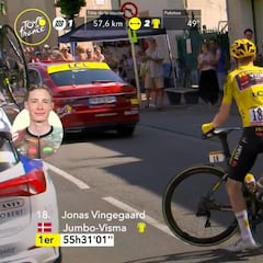 Día aciago para el líder Vingegaard: se cae y pierde dos compañeros