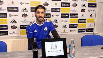 Caro en sala de prensa en la previa ante el Almería