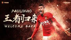 Paulinho con el Guangzhou.