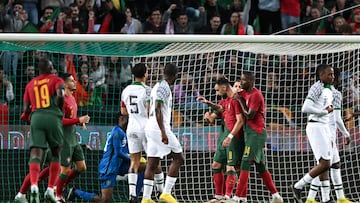 Bruno Fernandes celebra un gol con Portugal en el amistoso ante Nigeria.